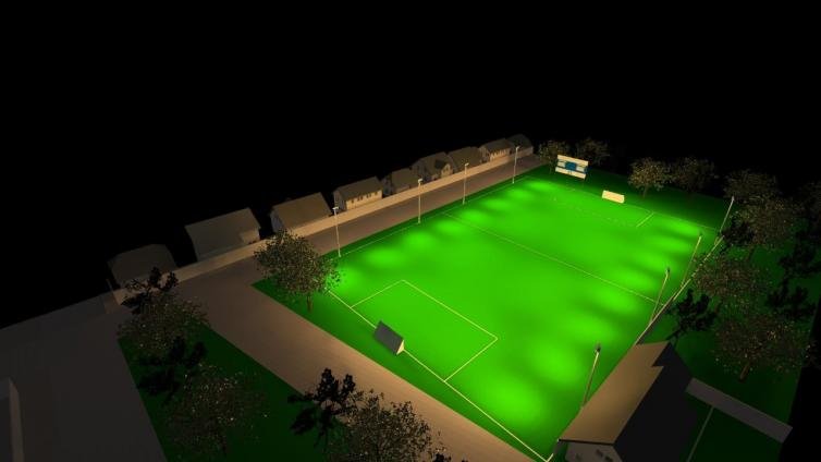 Cáceres: Prefeitura inaugura iluminação de campo no Jardim das Oliveiras 1 Iluminação campo futebol Jardim das Oliveiras em Cáceres